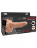 Телесный перезаряжаемый вибрострапон 6" Hollow Rechargeable Strap-On Remote - 17,5 см.