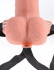 Телесный перезаряжаемый вибрострапон 6" Hollow Rechargeable Strap-On Remote - 17,5 см.