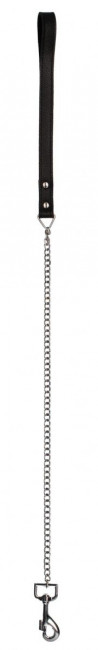 Черный поводок Leather Handle Chain Lead Черный поводок Leather Handle Chain Lead