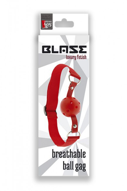 Красный кляп-шар с отверстиями BLAZE BREATHABLE BALL GAG, Dream Toys
