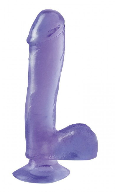 Фиолетовый фаллоимитатор Basix Rubber Works 7.5" Dong with Suction Cup - 21,6 см., Pipedream