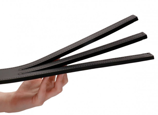 Черная шлепалка Three Finger Paddle Tawse - 51 см.