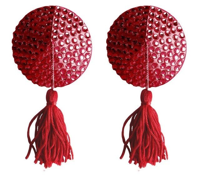 Красные круглые пестисы Nipple Tassels Round, Shots Media BV