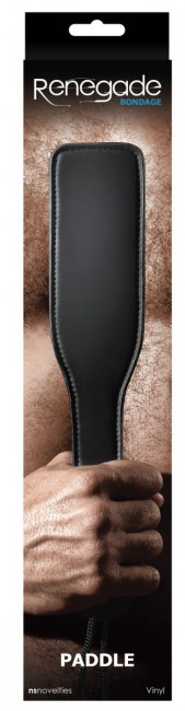 Черная плоская шлепалка Bondage Paddle - 31,7 см., NS Novelties