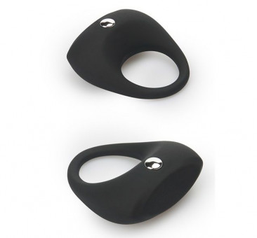 Чёрное эрекционное кольцо LIT-UP SILICONE STIMU RING 7, Dream Toys