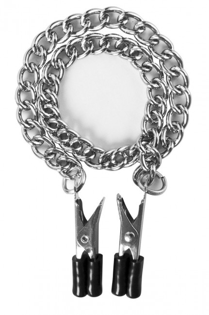 Прищепки для сосков Block Busters Nipple Clamps с цепью, Blush Novelties