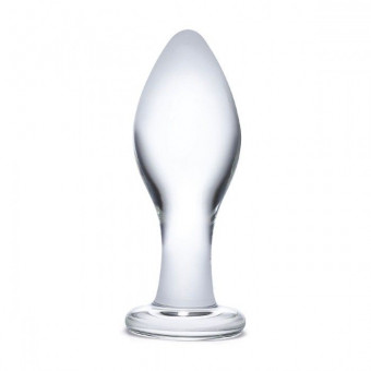 Прозрачная округлая анальная пробка Classic Glass Butt Plug - 10 см., Glas