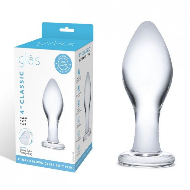 Прозрачная округлая анальная пробка Classic Glass Butt Plug - 10 см., Glas Прозрачная округлая анальная пробка Classic Glass Butt Plug - 10 см., Glas