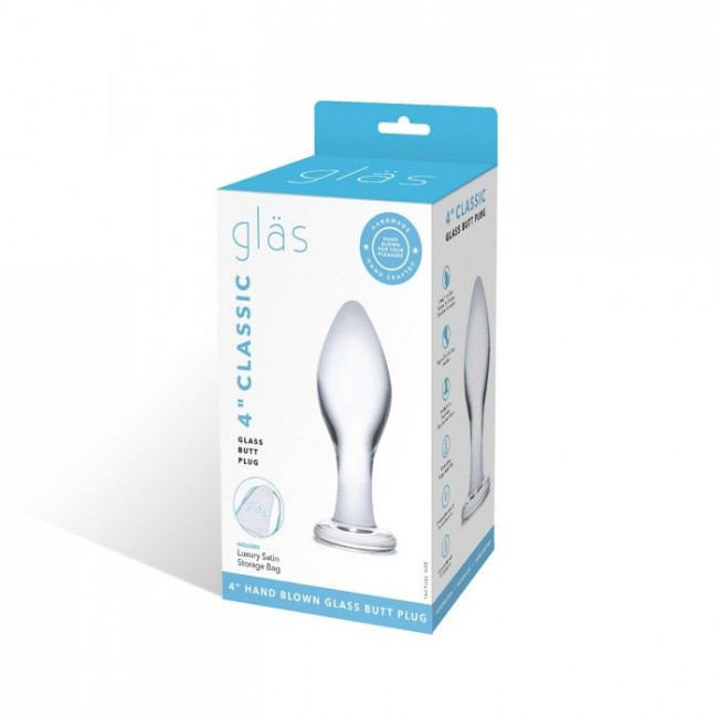 Прозрачная округлая анальная пробка Classic Glass Butt Plug - 10 см., Glas Прозрачная округлая анальная пробка Classic Glass Butt Plug - 10 см., Glas