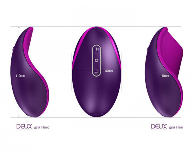 Фиолетовый вибратор для пары 2 в 1 ZINI DEUX, ZINI