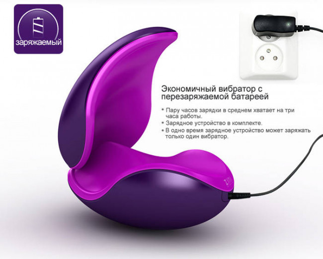 Фиолетовый вибратор для пары 2 в 1 ZINI DEUX, ZINI