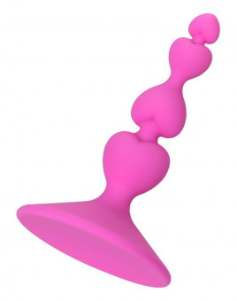 Розовая силиконовая анальная пробка Loverty - 8 см., ToyFa