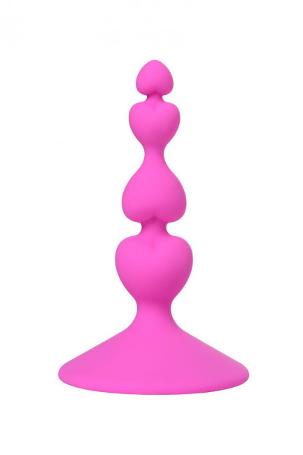 Розовая силиконовая анальная пробка Loverty - 8 см., ToyFa
