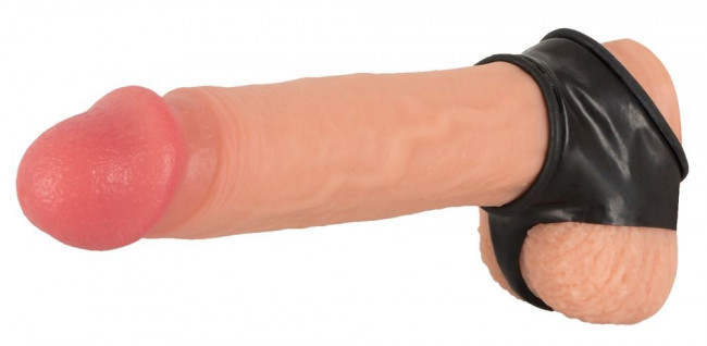 Чёрная утяжка для пениса и мошонки Penis Manschette, Orion