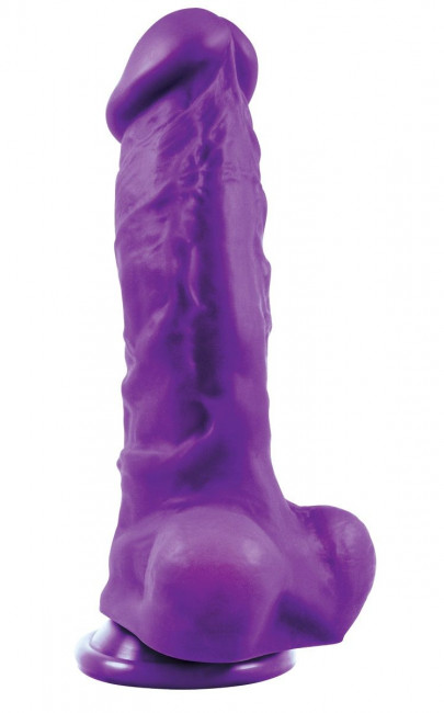 Фиолетовый фаллоимитатор Pleasures Thick 8 Dildo - 23,8 см., NS Novelties
