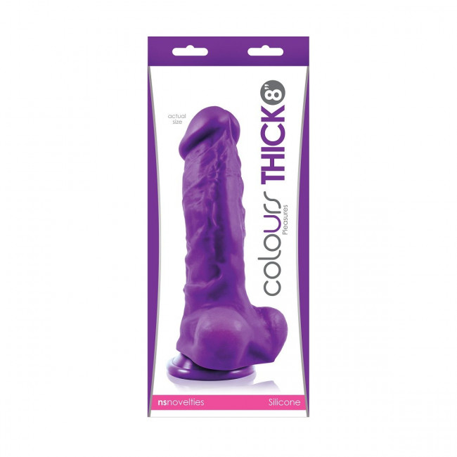 Фиолетовый фаллоимитатор Pleasures Thick 8 Dildo - 23,8 см., NS Novelties
