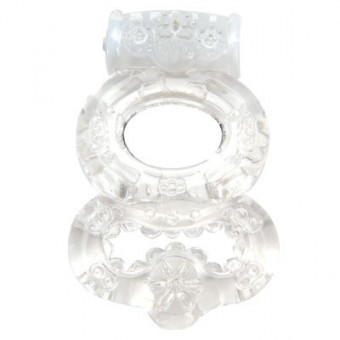 Прозрачное эрекционное кольцо с вибрацией Climax Gems Crystal Ring, Topco Sales