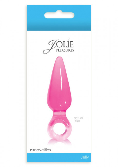 Розовая анальная пробка с кольцом Pleasures Plug Mini - 9 см., NS Novelties