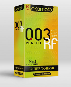 Сверхтонкие плотно облегающие презервативы Okamoto 003 Real Fit - 10 шт., Okamoto Сверхтонкие плотно облегающие презервативы Okamoto 003 Real Fit - 10 шт., Okamoto