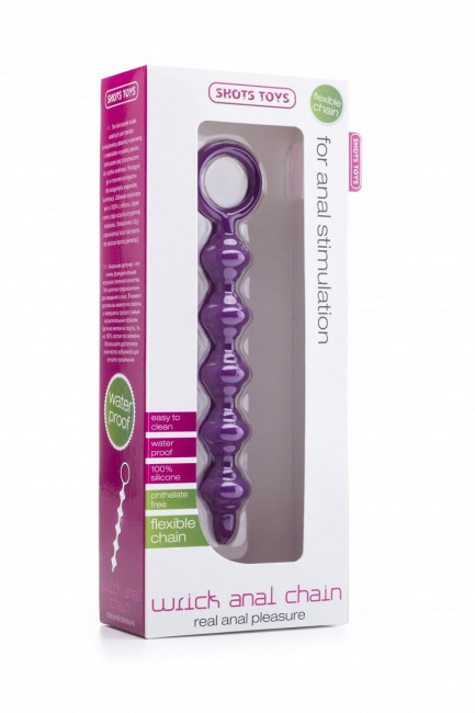 Фиолетовая анальная цепочка Wrick Purple - 18 см., Shots Media BV Фиолетовая анальная цепочка Wrick Purple - 18 см., Shots Media BV