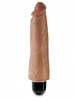 Кофейный вибратор-реалистик 8" Vibrating Stiffy - 24,8 см., Pipedream