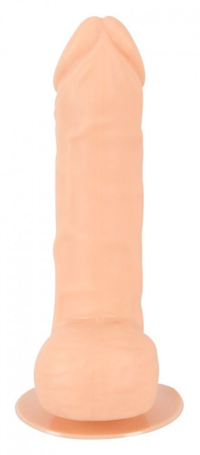 Телесный вибратор с пультом ДУ Wireless Silicone - 19 см.