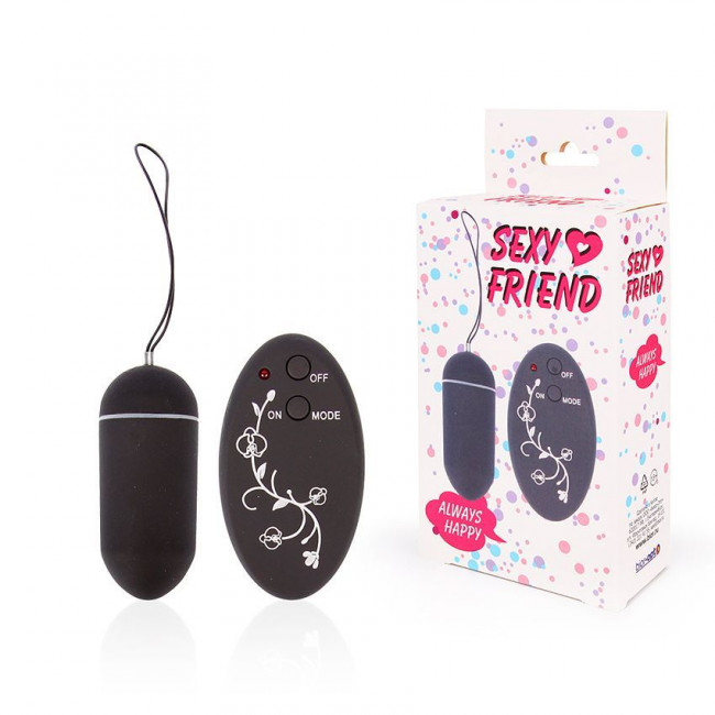 Черное виброяйцо Sexy Friend с 10 режимами вибрации, Bior toys