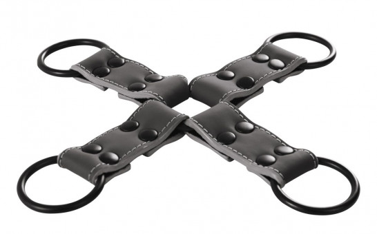 Черная крестообразная связка Bondage Hogtie, NS Novelties