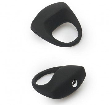 Чёрное эрекционное кольцо LIT-UP SILICONE STIMU RING 8, Dream Toys
