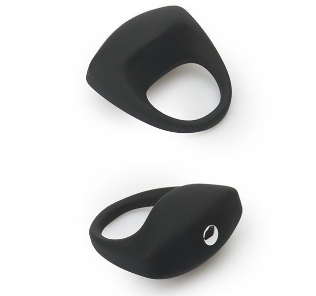 Чёрное эрекционное кольцо LIT-UP SILICONE STIMU RING 8, Dream Toys