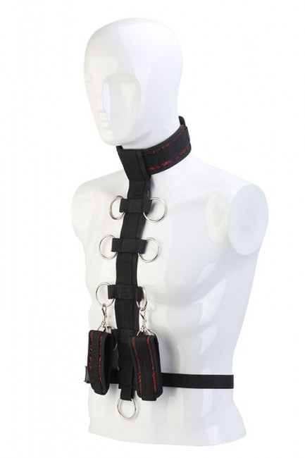 Черный шейный воротник и манжеты на запястья COLLAR BODY RESTRAINT