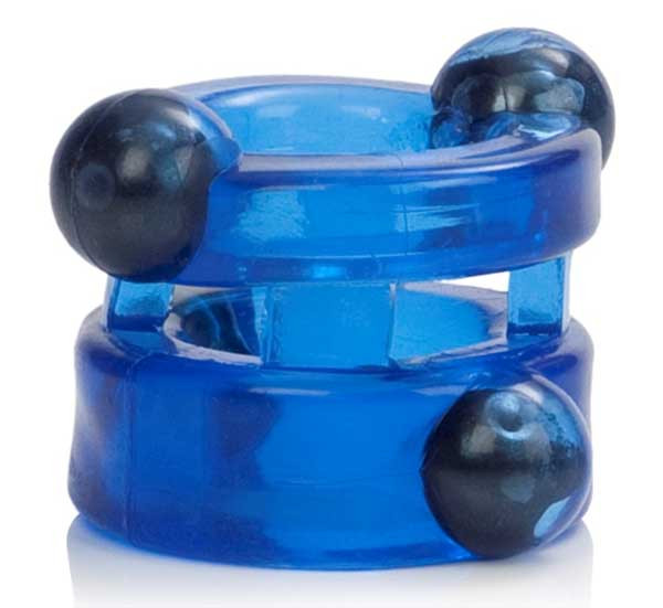 Голубое двойное эрекционное кольцо с магнитами Magnetic Power Ring, California Exotic Novelties