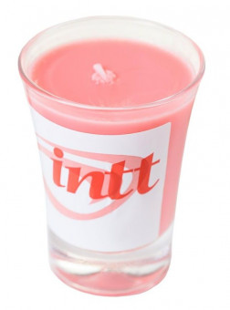 Массажная свеча для поцелуев Strawberry с ароматом клубники - 30 гр., INTT