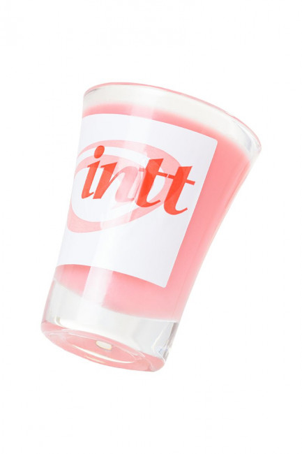 Массажная свеча для поцелуев Strawberry с ароматом клубники - 30 гр., INTT