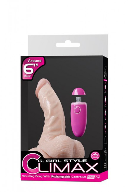Телесный перезаряжаемый вибратор G-GIRL 6.5INCH PVC RECHARGEABLE VIBRATOR - 16,5 см., NMC