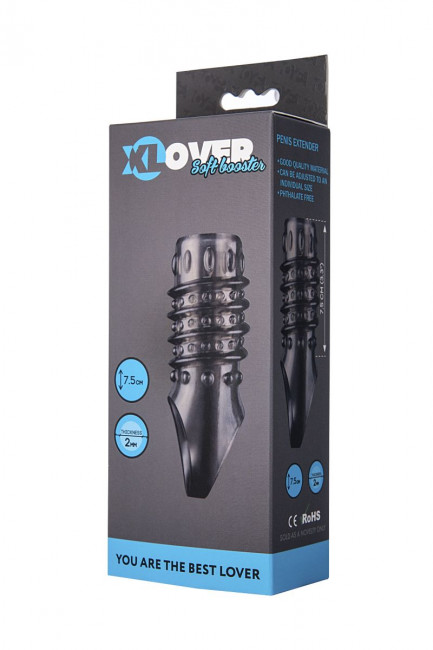 Открытая дымчатая насадка с точками и рёбрами ToyFa XLover - 11,5 см., ToyFa