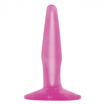 Маленькая розовая анальная пробка Basix Rubber Works Mini Butt Plug - 10,8 см., Pipedream