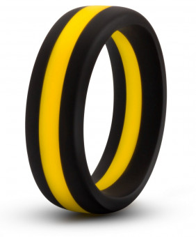 Черно-желтое силиконовое эрекционное кольцо Silicone Go Pro Cock Ring, Blush Novelties