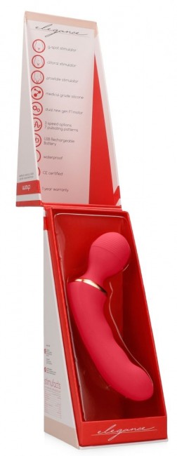 Красный двусторонний вибратор Charm - 18 см., Shots Media BV