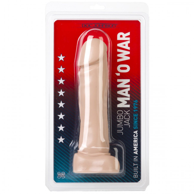 Телесный дилдо Jumbo Jack MAN O' WAR - 25 см., Doc Johnson Телесный дилдо Jumbo Jack MAN O' WAR - 25 см., Doc Johnson