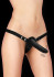 Черный двойной вибрострапон Double Vibrating Silicone Strap-On Adjustable - 15,5 см.