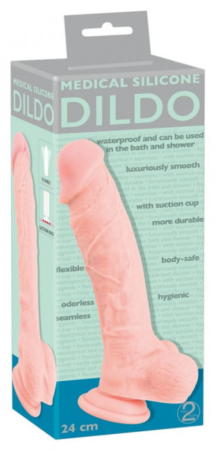 Реалистичный фаллоимитатор Medical Silicone Dildo - 24 см., Orion Реалистичный фаллоимитатор Medical Silicone Dildo - 24 см., Orion