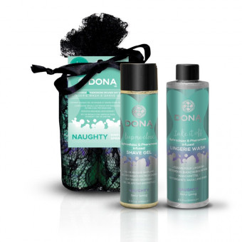 Подарочный набор DONA Be Sexy Gift Set Naughty: гель для бритья и кондиционер для белья, System JO