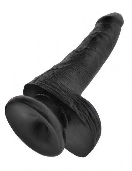 Черный фаллоимитатор с мошонкой и присоской 6" Cock with Balls - 17,8 см. Черный фаллоимитатор с мошонкой и присоской 6" Cock with Balls - 17,8 см.