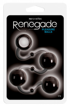 Чёрные анальные шарики Renegade Pleasure Balls, NS Novelties