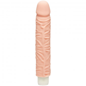 Телесный вибромассажёр с богатым рельефом Shakin’ D Vibrating 9" - 22,86 см., Doc Johnson