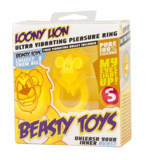 Жёлтая вибронасадка на пенис Beasty Toys Looney Lion , Shots Media BV