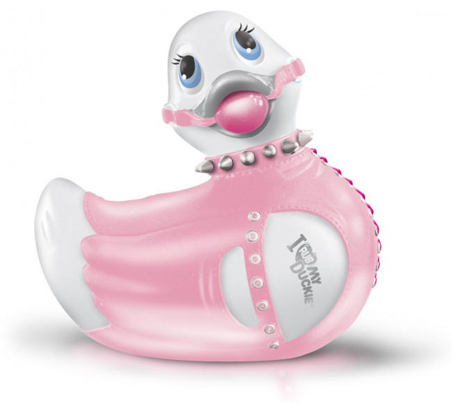 Бело-розовый вибратор-уточка I Rub My Duckie Bondage Travel Size, Big Teaze Toys