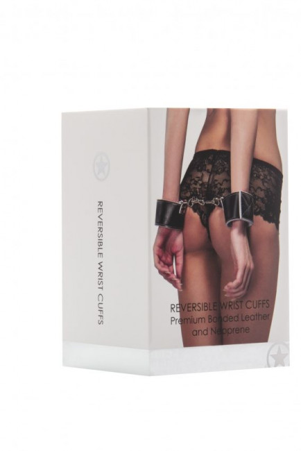 Чёрно-белые двусторонние наручники Reversible Wrist Cuffs, Shots Media BV Чёрно-белые двусторонние наручники Reversible Wrist Cuffs, Shots Media BV