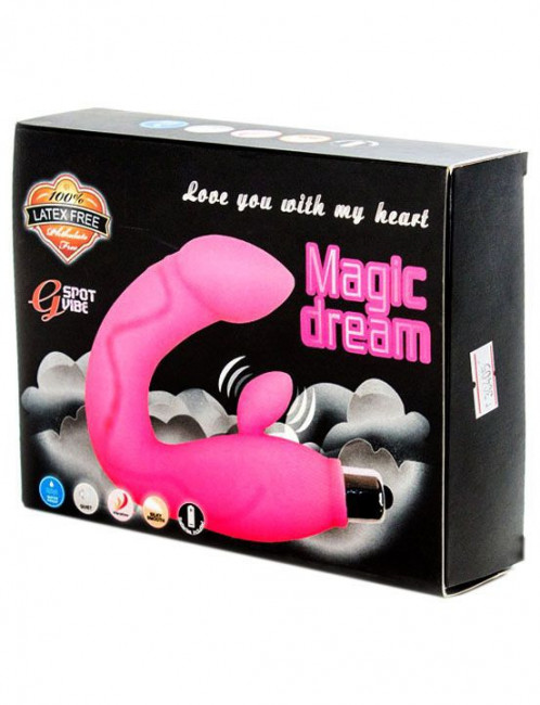 Розовый вибратор Magic Dream для массажа точки G и клитора, Eroticon